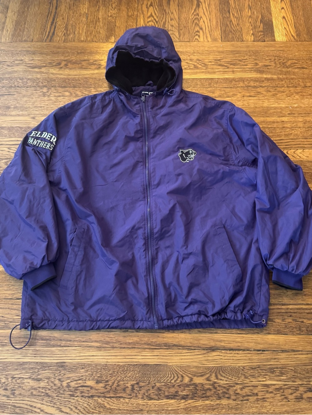 ELDER HIGH SCHOOL PANTHERS Purple Hooded Windbreaker Jacket - Elder Panthers - Picture 9 of 10